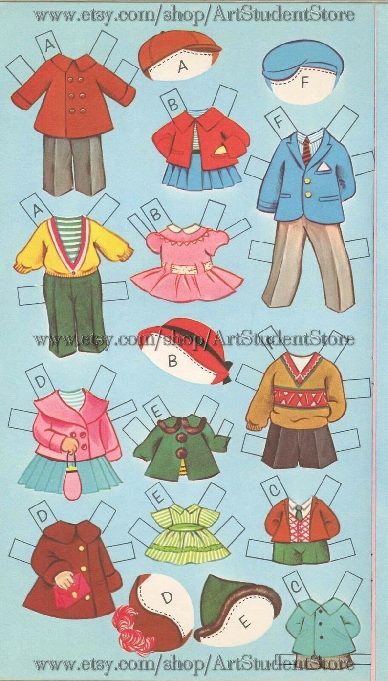 Pdf Instant Vintage Paper Dolls Dozen Cousins 12 | Etsy