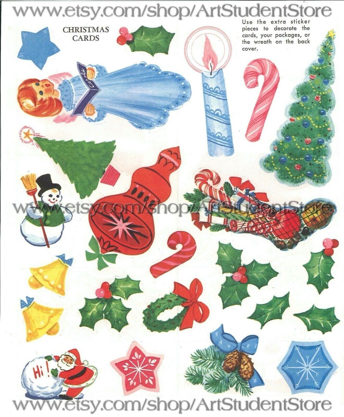 Pdf Printable Digital Vintage Santas Holiday Activity Sticker - Etsy
