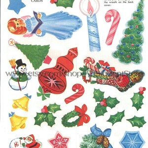 Pdf Printable Digital, Vintage Santas Holiday Activity Sticker Fun Book ...