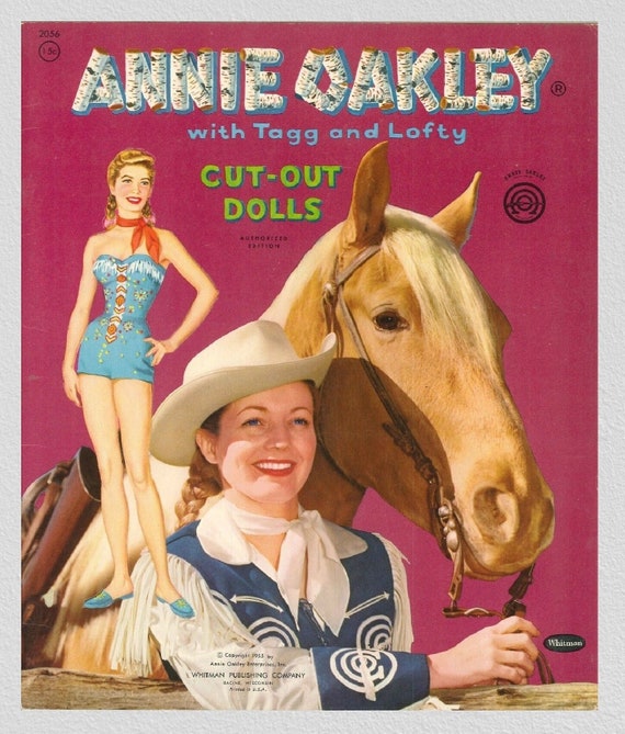 Vintage Papierpuppen pdf download annie Oakley 1955 Etsy