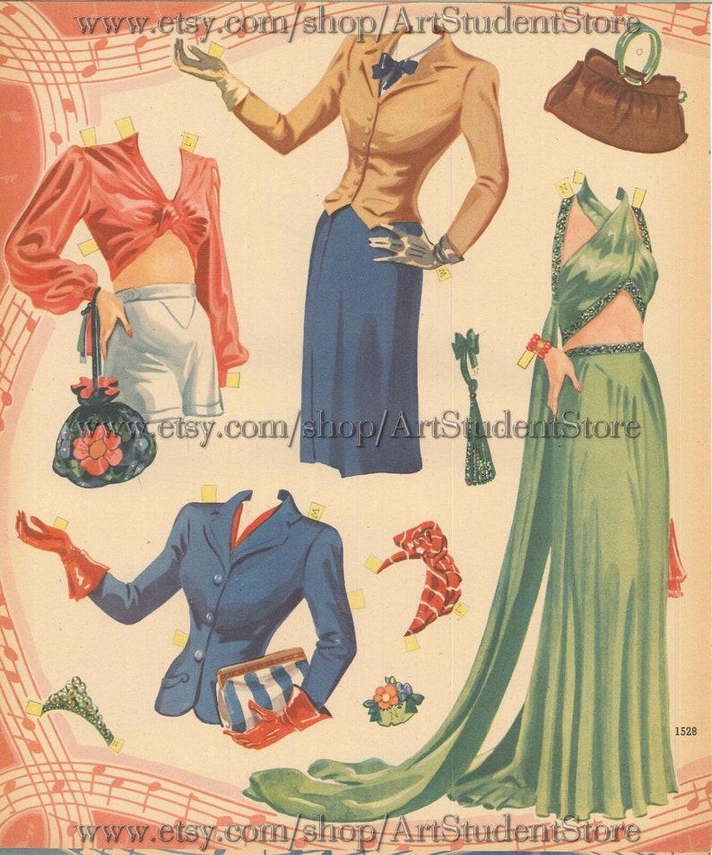 Printable Digital Pdf, Vintage Paper Dolls Cover Girl 1949 Etsy