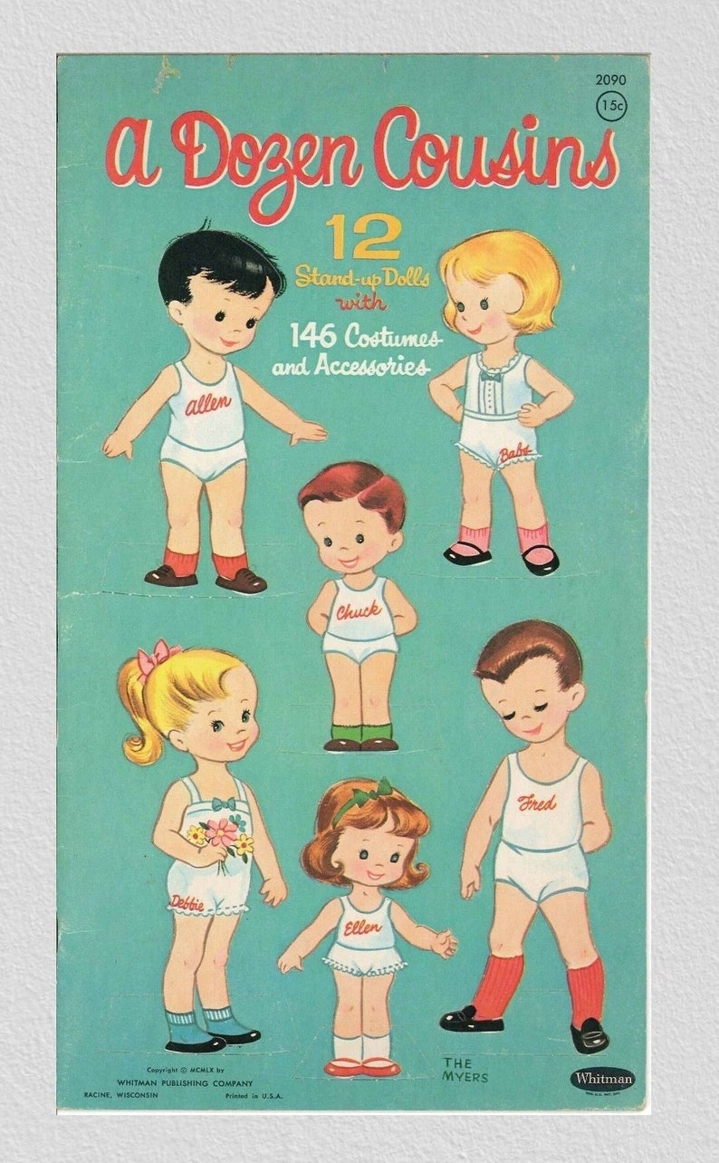 Pdf Instant Vintage Paper Dolls Dozen Cousins 12 | Etsy