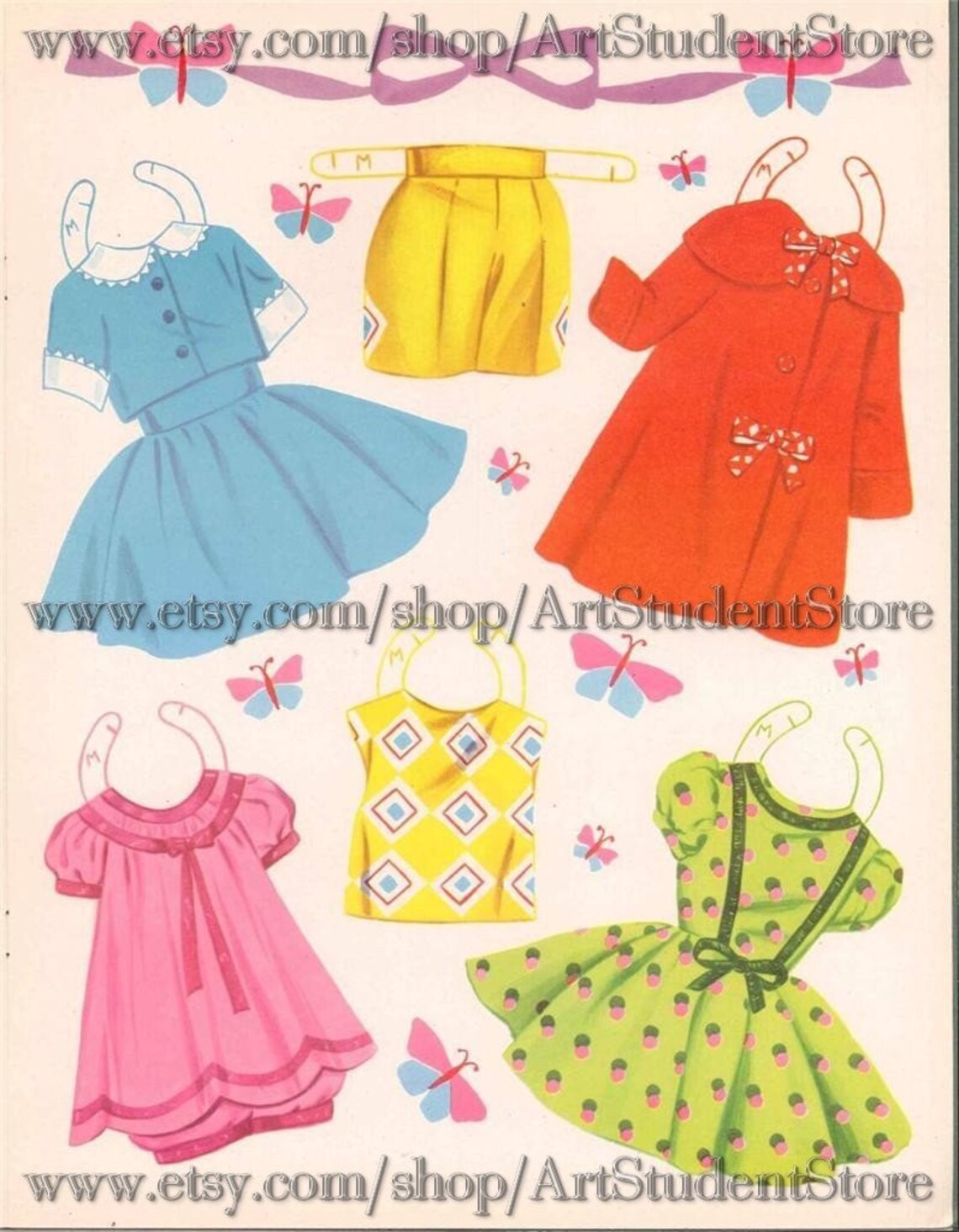 Vintage Paper Dolls Dolls Bonnets and Bowsprintable Digital - Etsy
