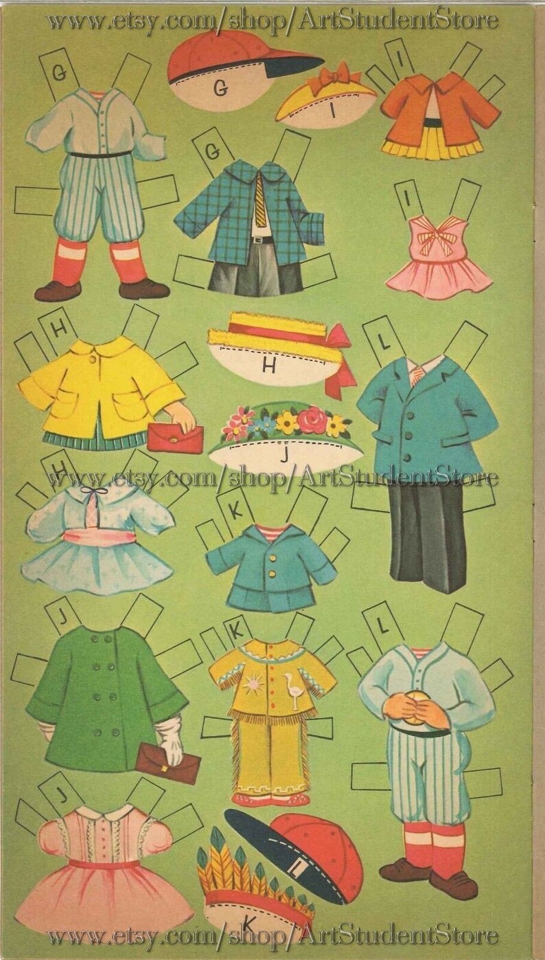 Pdf Instant Vintage Paper Dolls Dozen Cousins 12 | Etsy