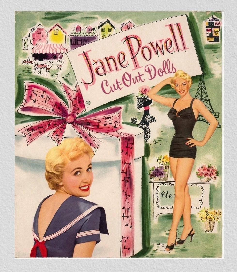 Pdf printable digital, vintage paper dolls Jane Powell