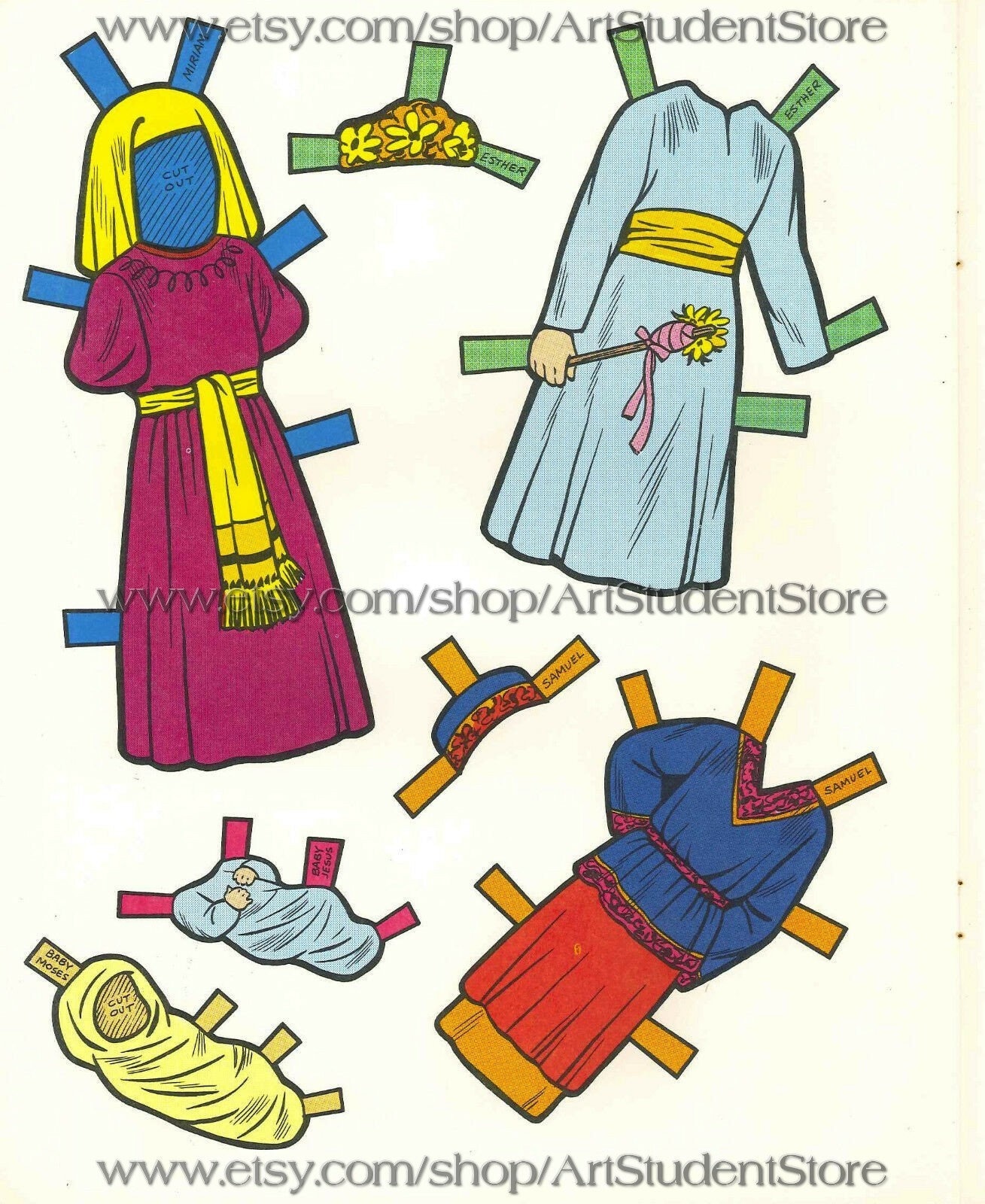 Pdf Printable Digital Vintage Paper Dolls Bible Children - Etsy