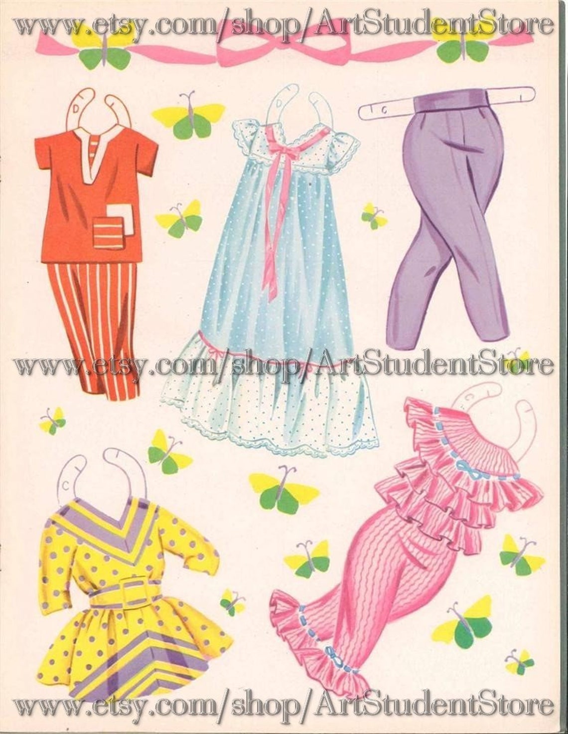 Vintage Paper Dolls Dolls Bonnets and Bowsprintable Digital - Etsy