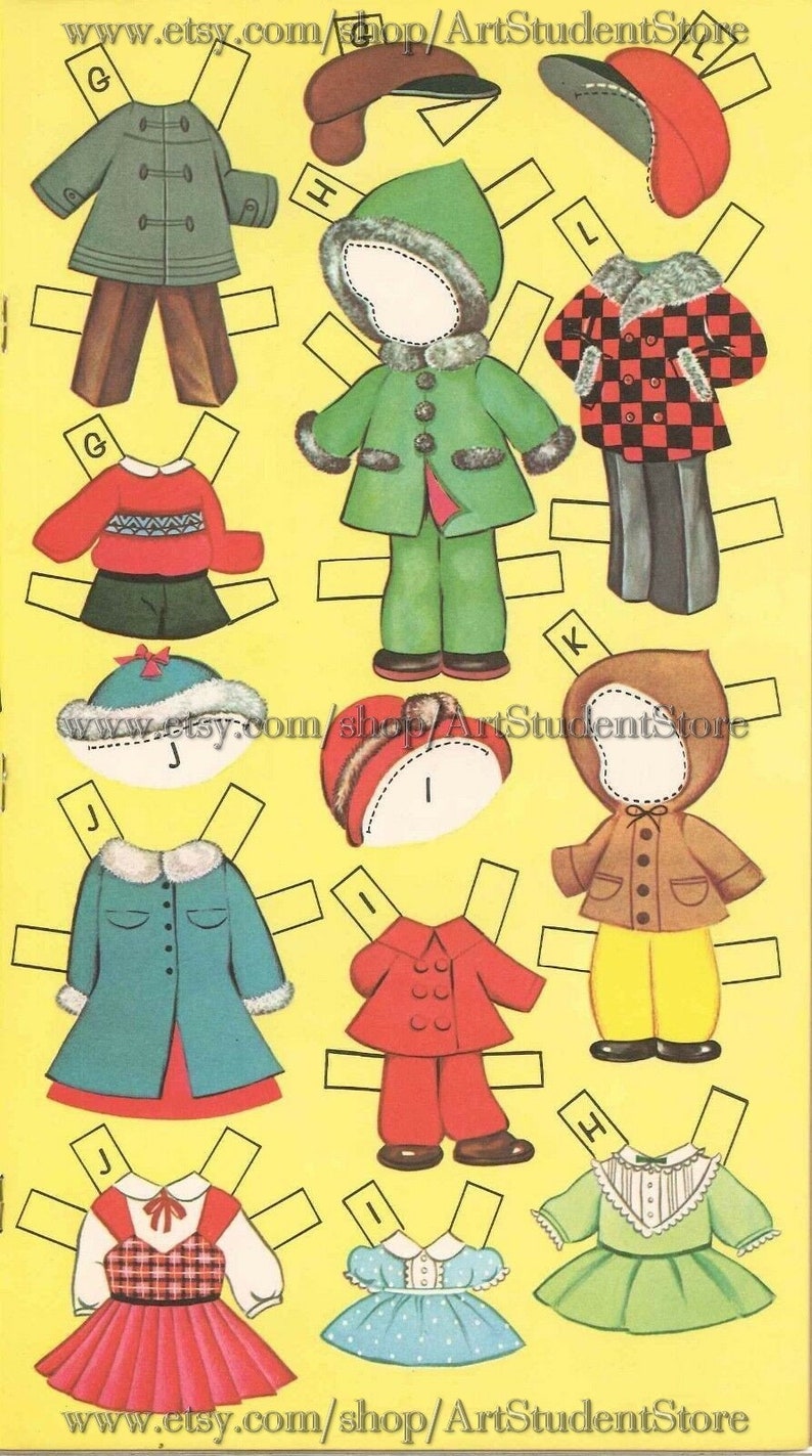 Pdf Instant Vintage Paper Dolls Dozen Cousins 12 | Etsy