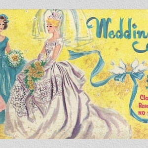Pdf instant, vintage paper dolls Wedding Day 1960