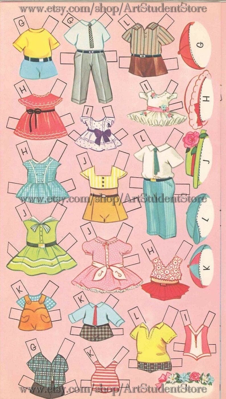 Pdf Instant Vintage Paper Dolls Dozen Cousins 12 | Etsy