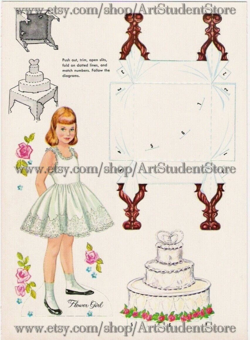 Pdf Printable Digital Vintage Paper Dolls Julies 1961 Etsy