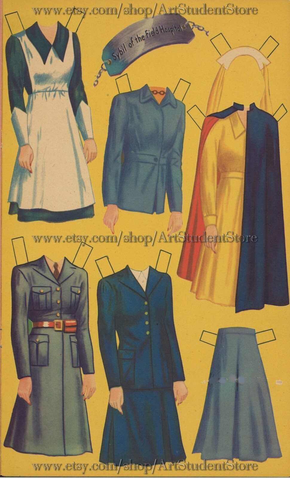 Pdf Instant Vintage Paper Dolls Girls 1942 Etsy