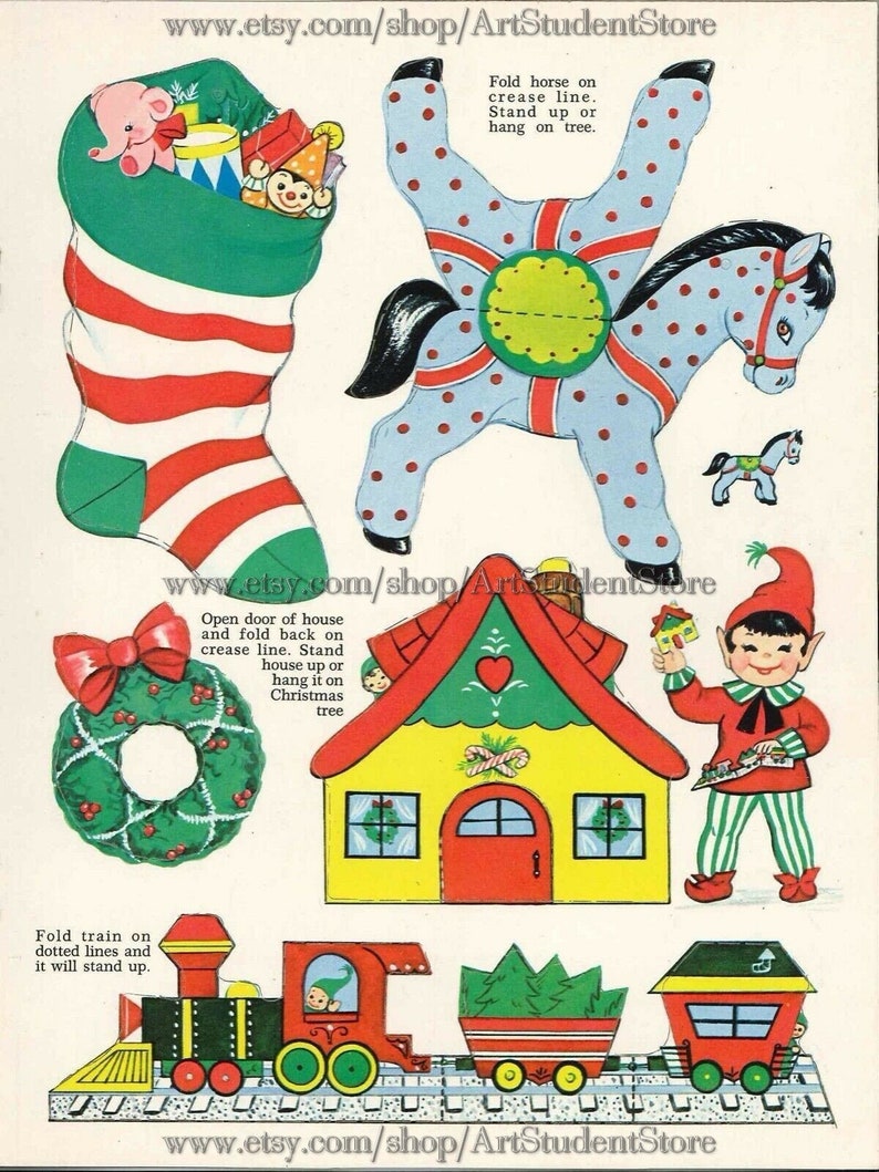 Pdf Printable Digital Vintage Paper Dolls Merry Christmas Fun - Etsy