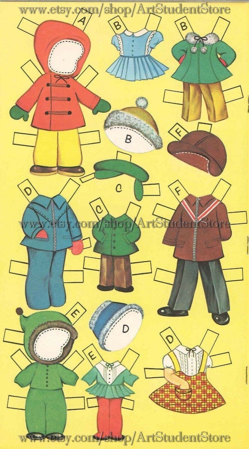 Pdf Instant Vintage Paper Dolls Dozen Cousins 12 | Etsy