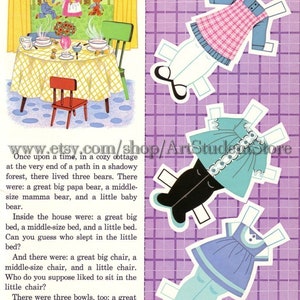 Vintage Paper Dolls Story to Read Goldilocks ,instant Digital Pdf - Etsy