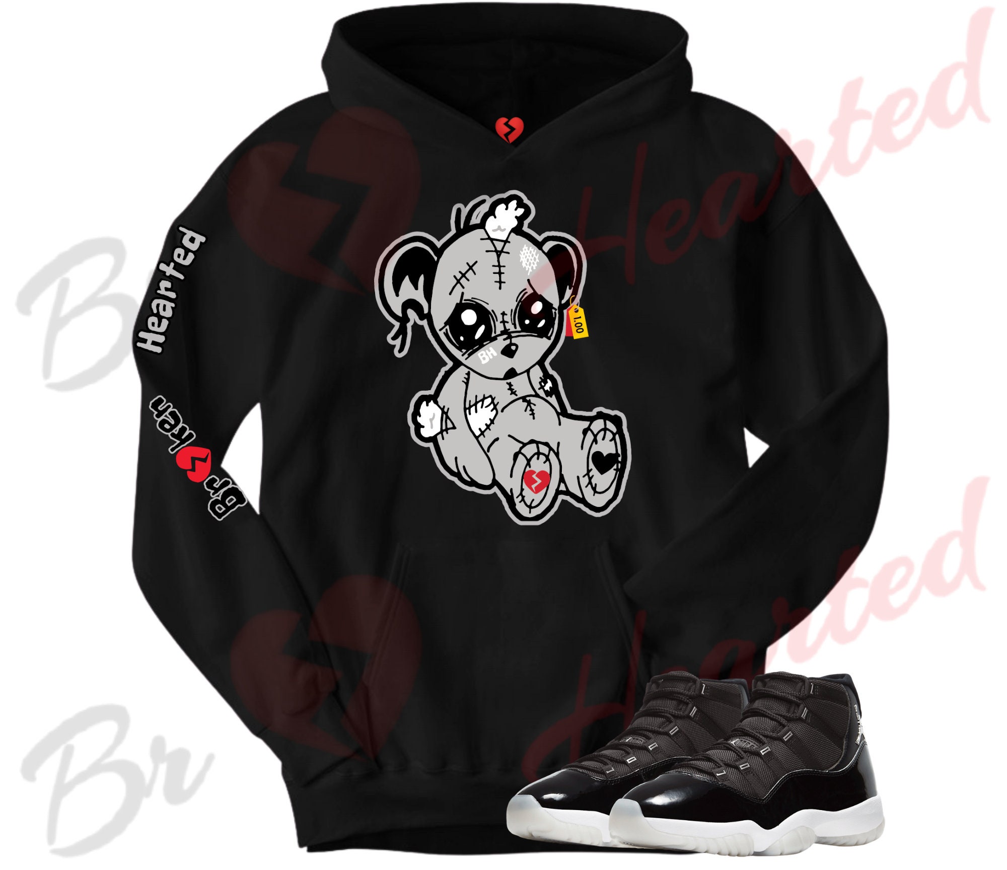 Shirt Broken Hearted Bear Hoodie | Etsy 