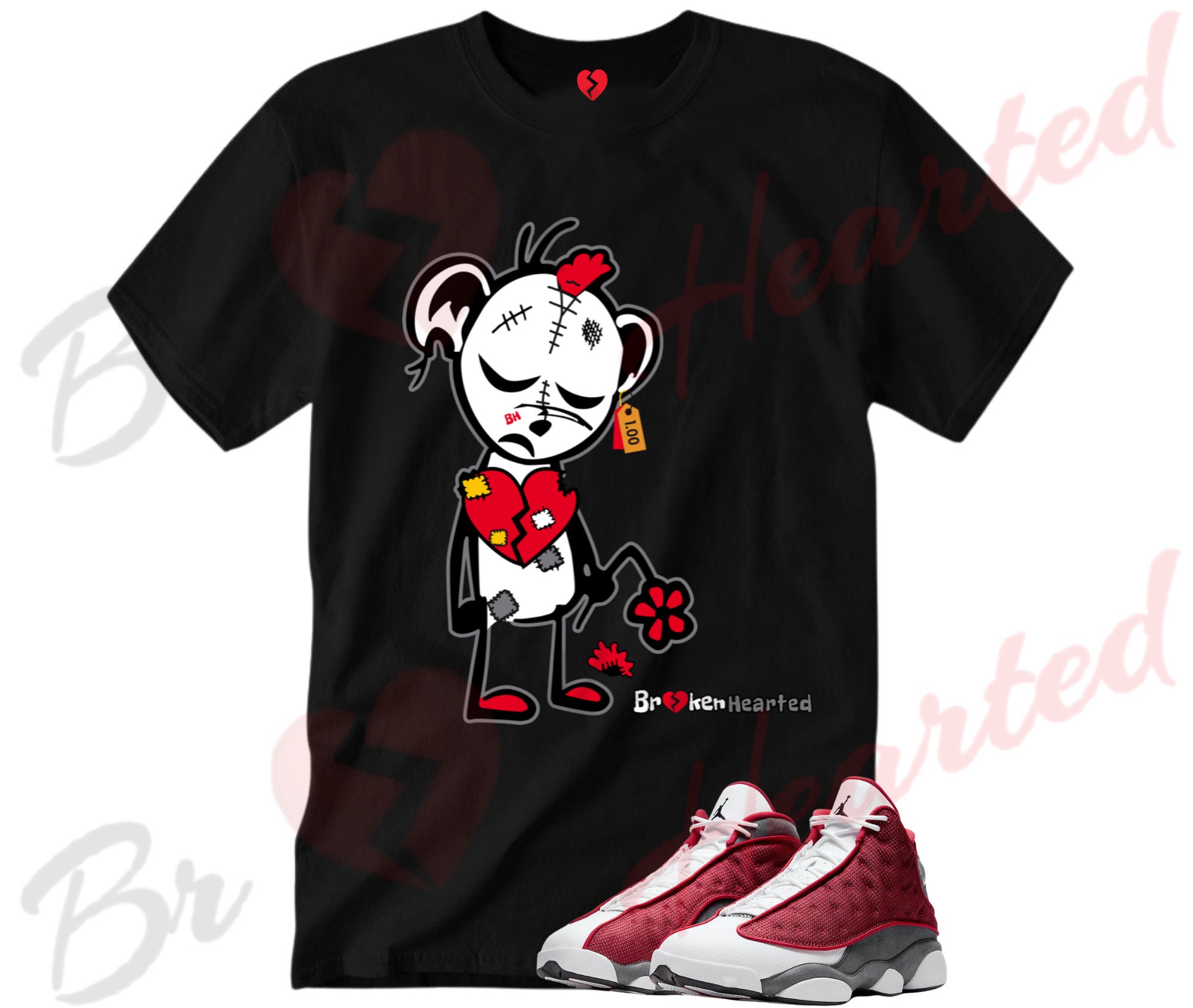 Broken Hearted Bear Sad Flower Shirt 