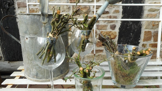 Bündelung aus Zweigen, Naturdeko, Tischdeko, Holzwicklung, Wicklung aus Zweigen, Deko aus Zweigen,