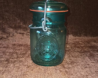 Couvercle à fermeture rapide vintage bleu Balle Mason Jar Centennial 1976