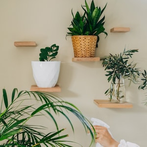 Small Shelves by MONIWOOD | Square Minimalist Book Shelves, Floating Shelves, Shelving, Plant Stand, Floating Nightstand, Bathroom Shelves