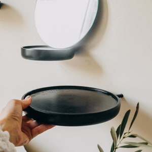 Conjunto de 2 prateleiras flutuantes redondas: decoração de parede em madeira de faia