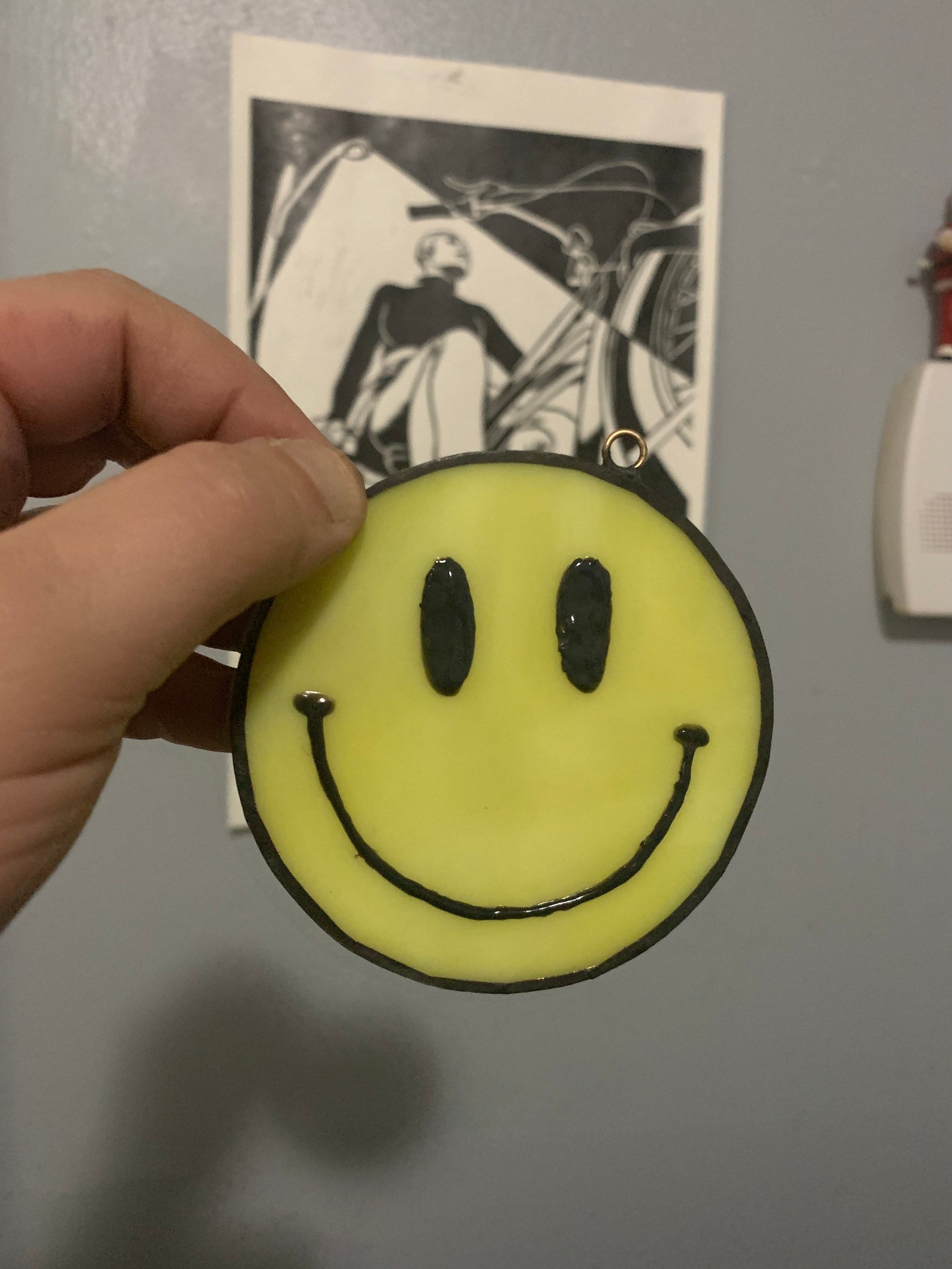 Smiley Face Stained glass suncatcher Etsy
