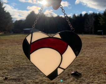 Stained Glass Booty Heart Suncatcher Valentines