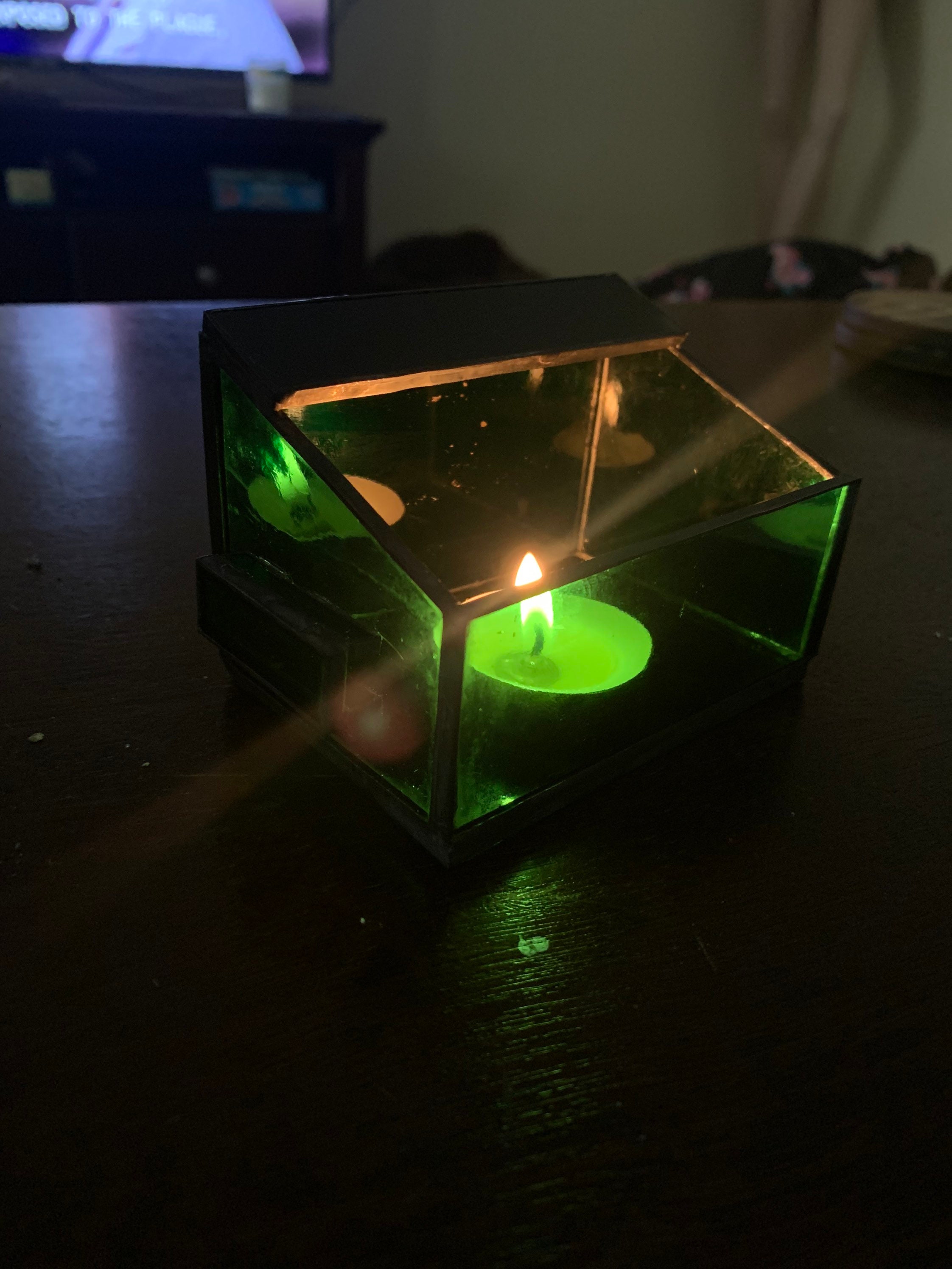 Teeny Stained Glass Dumpster Fire Tealight Candle Holder or Etsy