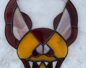 Halloween Stained Glass Bat Head