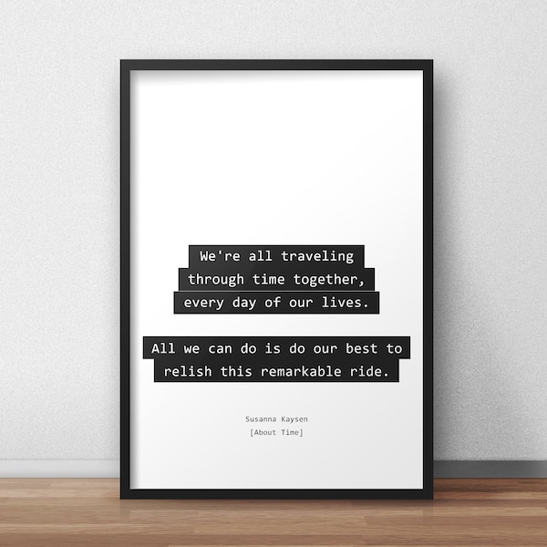 We're all traveling through time together, every day of our lives / About Time Print/Poster