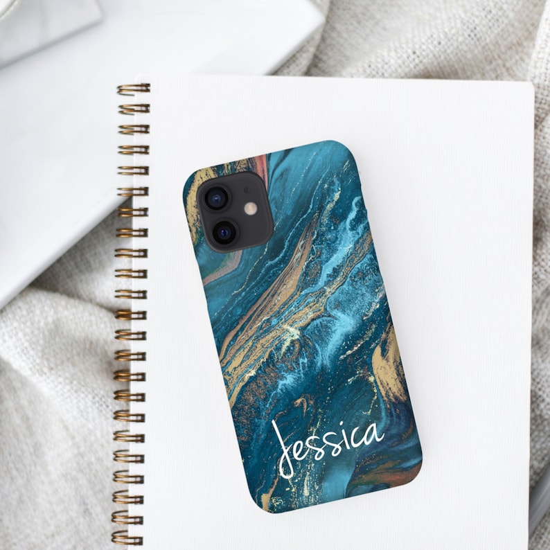 Personalized Fluid iPhone Snap Case Tough Case Custom iPhone case Aesthetic Phone Name Phone Case Marble iPhone 12 case iPhone 11 case #359