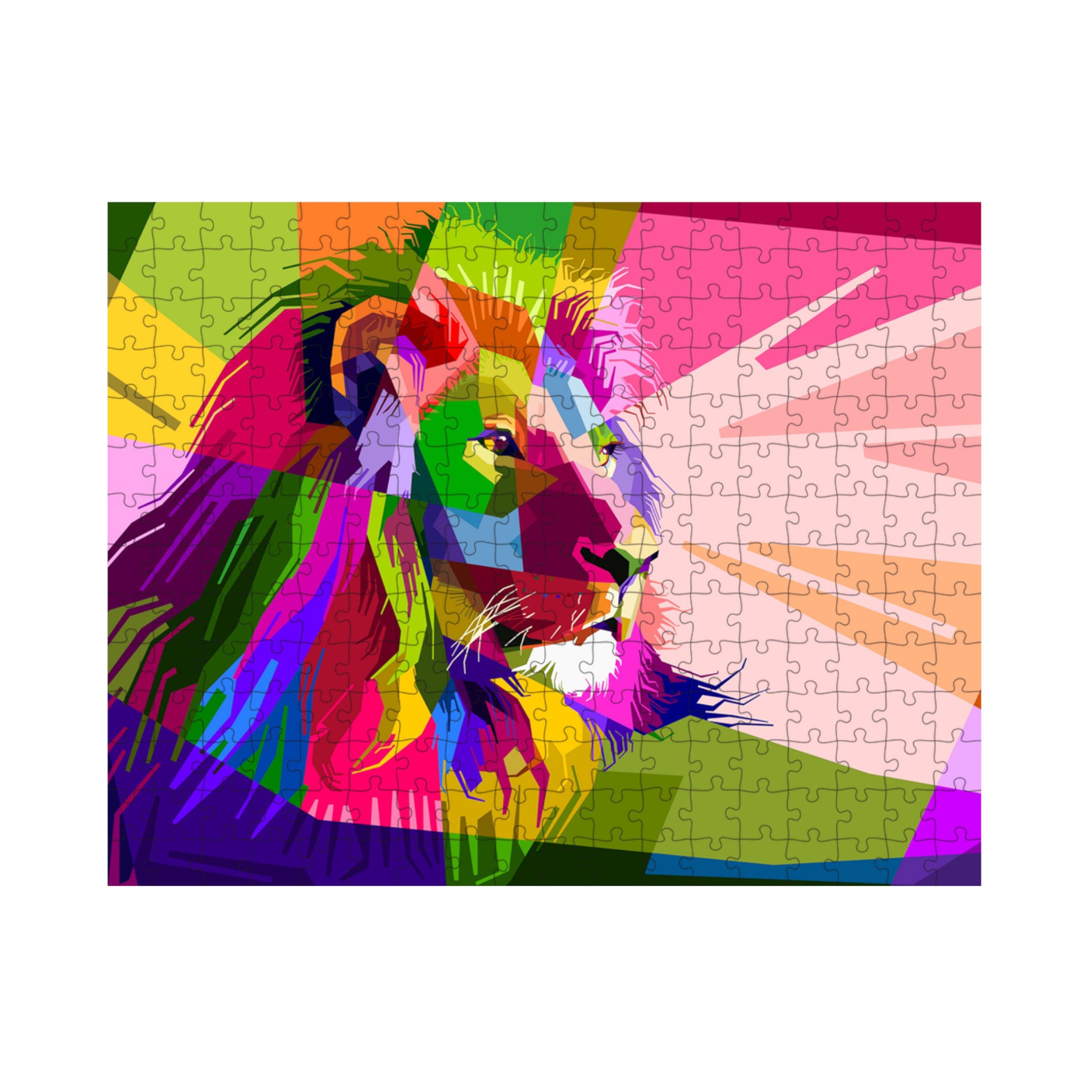 Lion Puzzle 252 Piece Jigsaw Puzzle 10x14 Inch Animal Puzzle Etsy