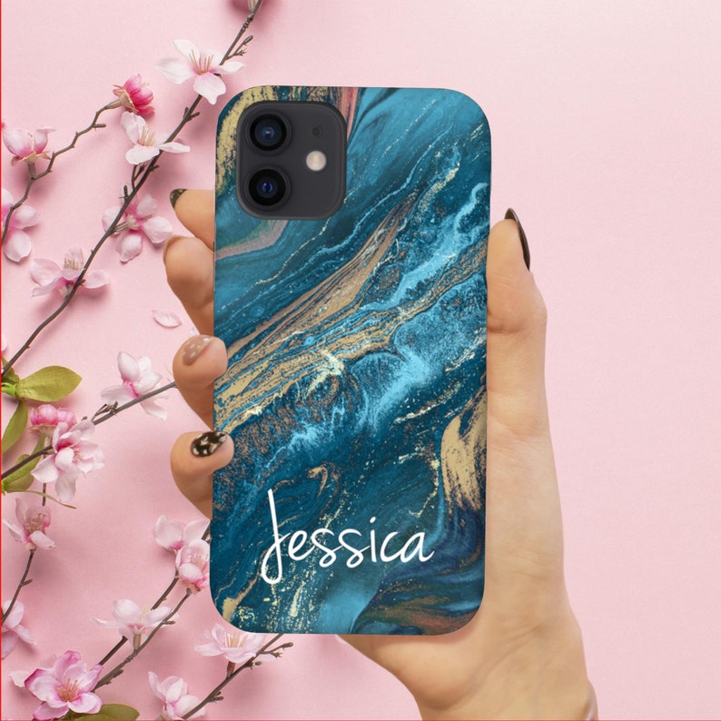 Personalized Fluid iPhone Snap Case Tough Case Custom iPhone case Aesthetic Phone Name Phone Case Marble iPhone 12 case iPhone 11 case #359