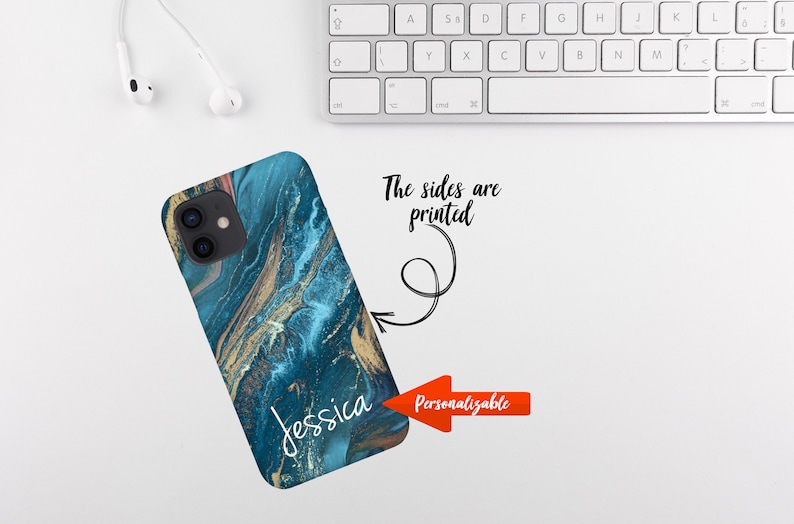 Personalized Fluid iPhone Snap Case Tough Case Custom iPhone case Aesthetic Phone Name Phone Case Marble iPhone 12 case iPhone 11 case #359
