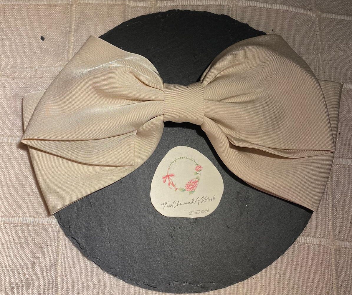 Oversized Bow Hair Clip/vintage Blue Hair Clip/french Bow Hair Clip