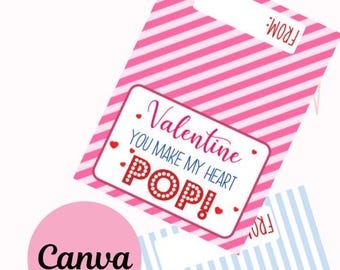 ARCHIVO DIGITAL, Etiquetas pop it imprimibles, etiquetas de San Valentín imprimibles, tarjetas de San Valentín, Pop it imprimible, etiquetas de San Valentín, poppin valentines,