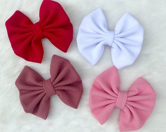 Valentines day bows, fluffy bows, valentines day, bows for girls, bows for babies, big bows for babies, fabric bows