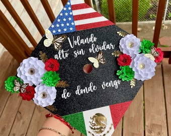 Graduation cap topper, graduation, Mexican graduation cap, mexican, class of 2024, cap topper, grad cap topper, personalized topper,