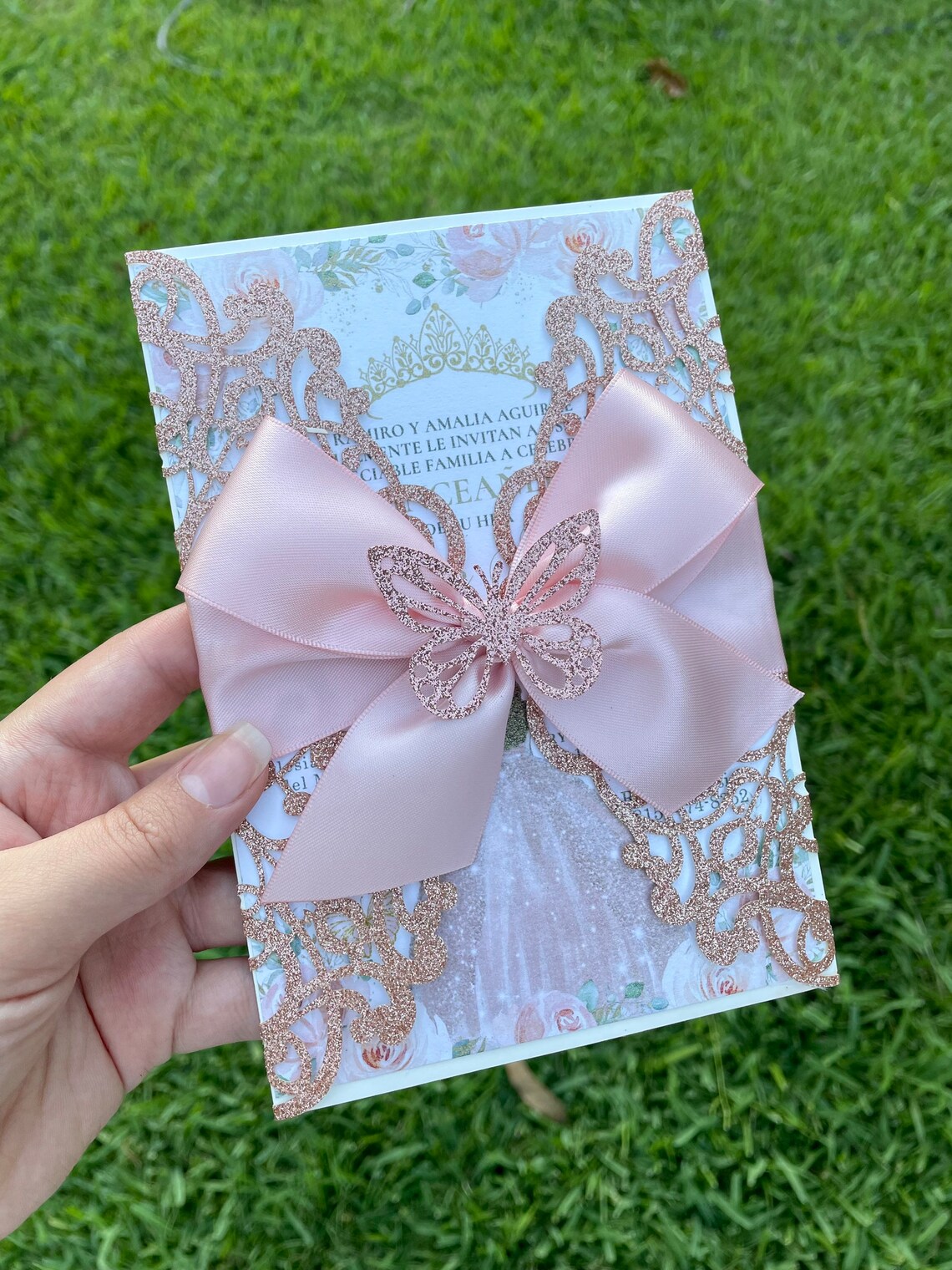 Rose Gold Quinceañera Invitations Quinceañera Invitations Etsy