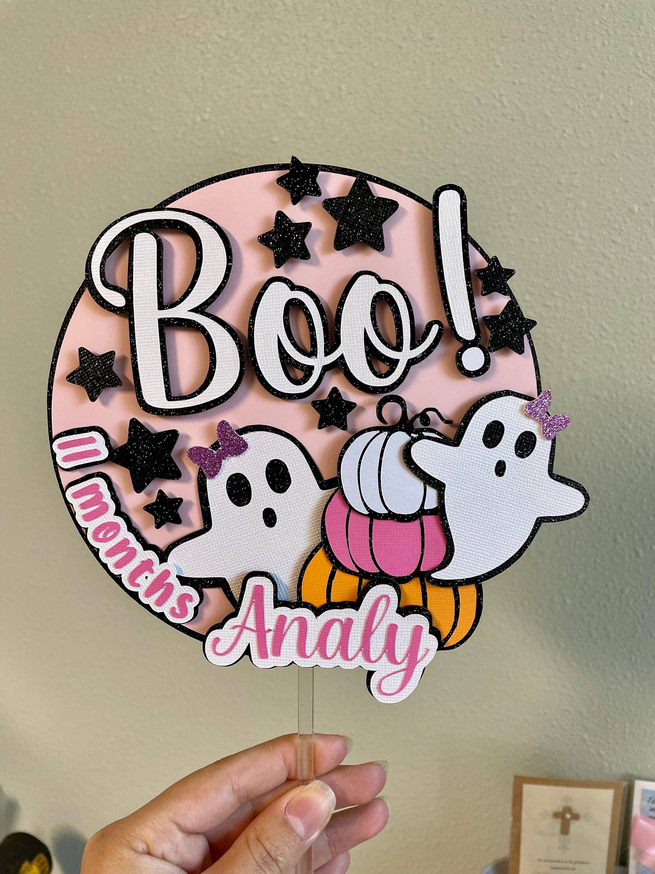 Halloween cake topper, fall cake topper, pumpkins, pumpkin cake topper, ghost cake topper, milestone, fall decoration, halloween party,ghost