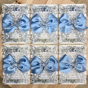 Quinceañera invitations, quinceañera, invitaciones, butterfly invitations, butterfly quinceañera, blue invitations, ribbon invitations image 2