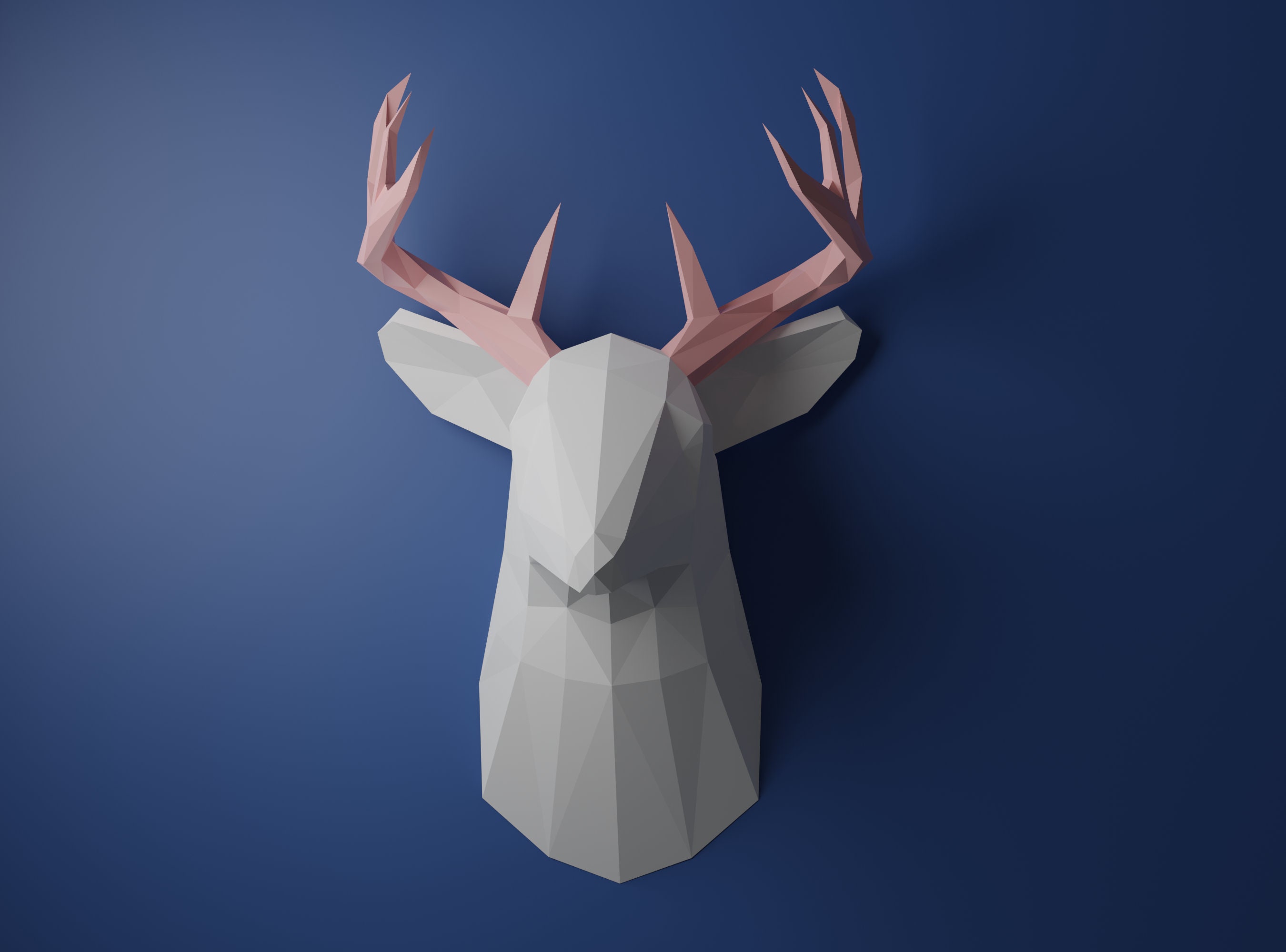 Deer Origami 3D White Tailed Deer Paper Craft PDF Template Etsy