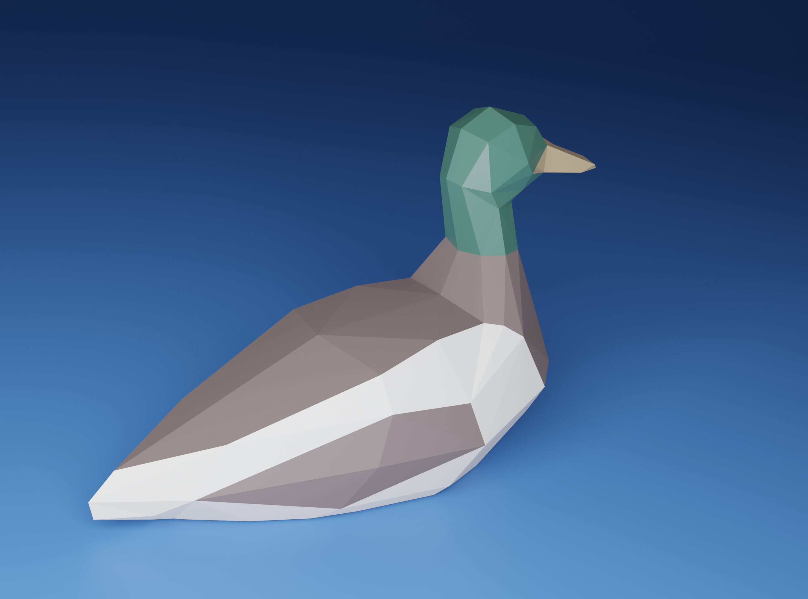 Duck Papercraft Origami 3D Cute Mallard Duck Paper Craft PDF Etsy 日本