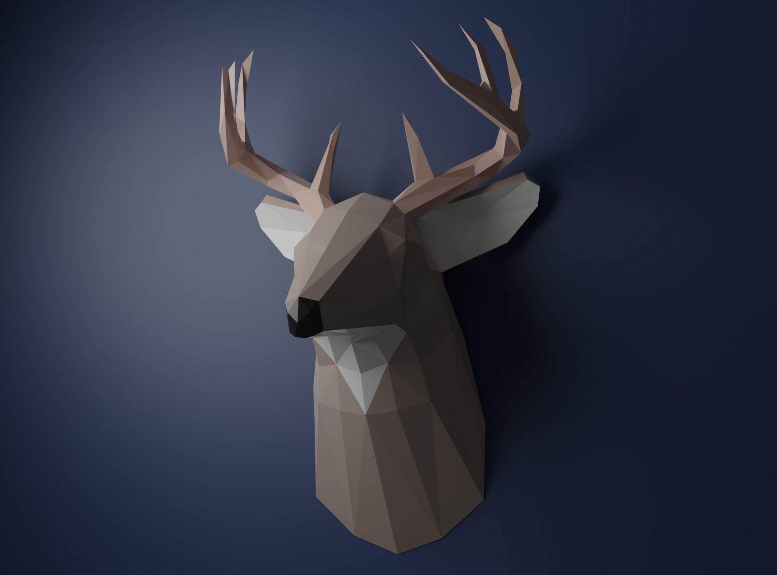 Deer Origami 3D White Tailed Deer Paper Craft PDF Template Etsy