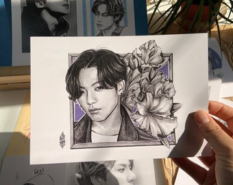BTS JK - Jungkook Birth Flower / A5 Art Print
