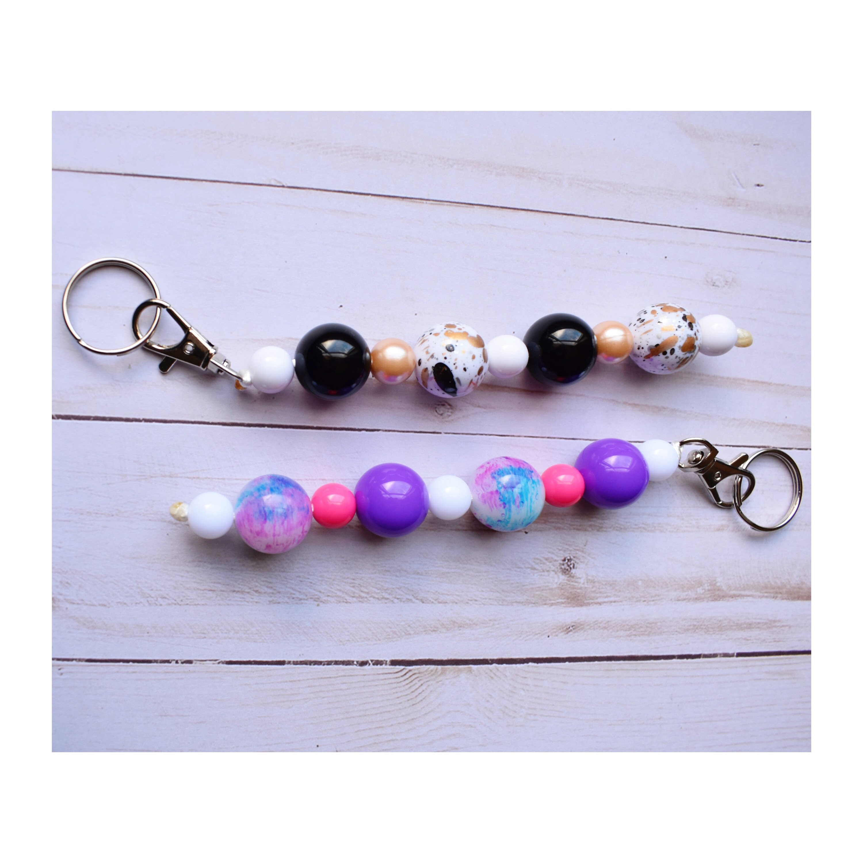 Bubblegum Bead Keychain Keychain coloré Tye Dye Keychain Etsy