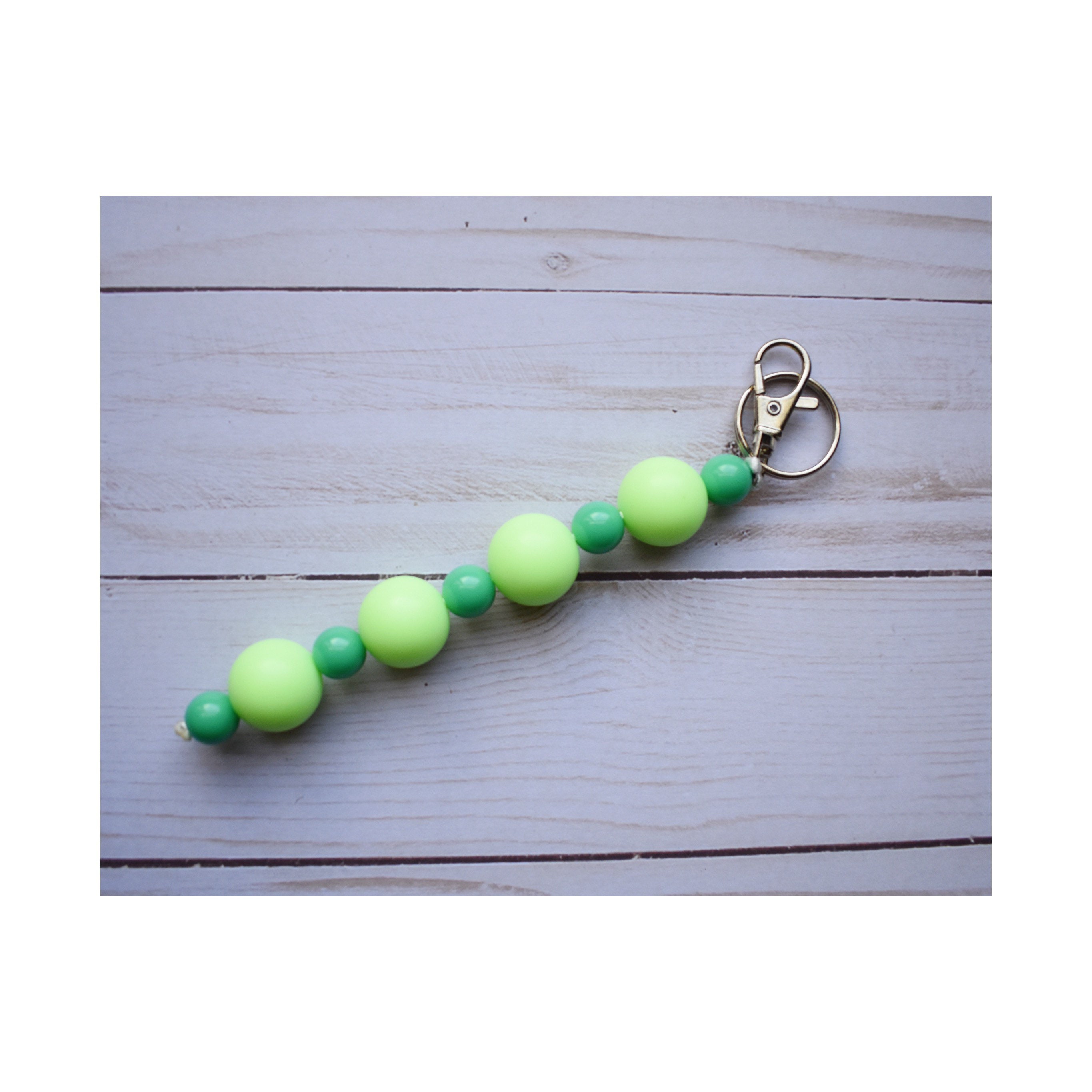 Bubblegum Bead Keychain Green Keychain Acrylic Keychain Etsy