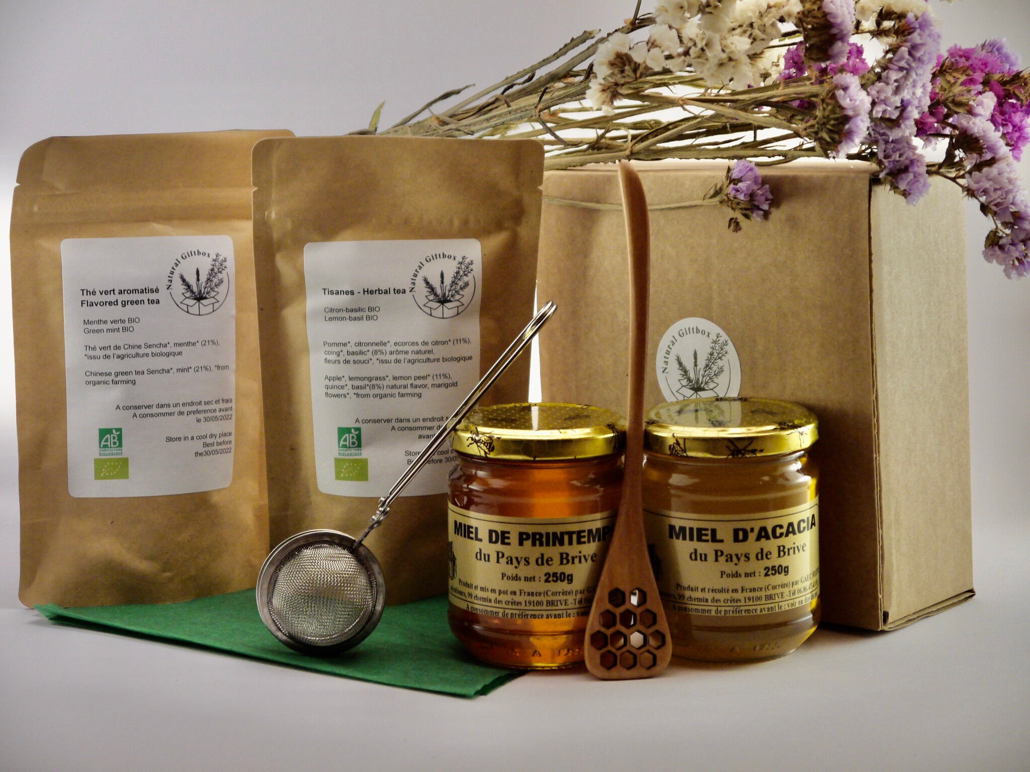 Giftbox For Honey & Tea Lovers Honey Giftbox | Natural Giftbox French Quality Delicious Biological T