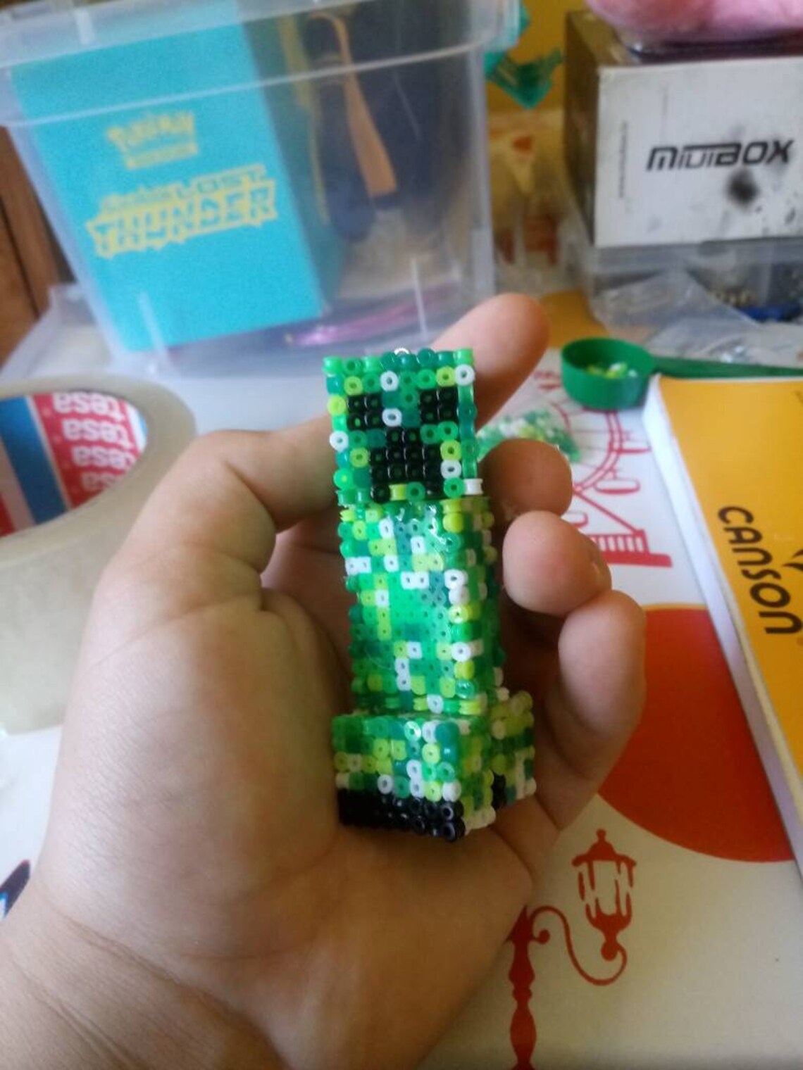 Minecraft Creeper hama beads 3d figure Etsy