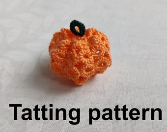 3D pumpkin PDF tatting pattern